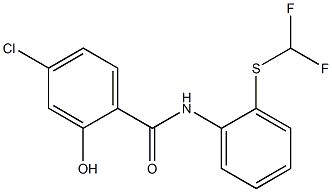 4-chloro-N-{2-[(difluoromethyl)sulfanyl]phenyl}-2-hydroxybenzamide Struktur