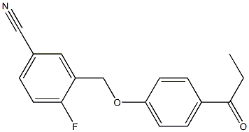 4-fluoro-3-(4-propanoylphenoxymethyl)benzonitrile Struktur