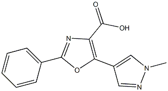 5-(1-methyl-1H-pyrazol-4-yl)-2-phenyl-1,3-oxazole-4-carboxylic acid Struktur