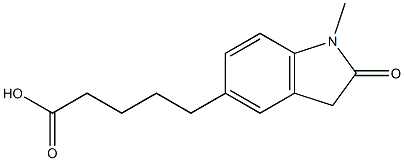 5-(1-methyl-2-oxo-2,3-dihydro-1H-indol-5-yl)pentanoic acid Struktur