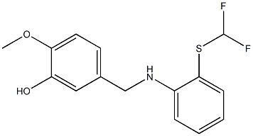 5-[({2-[(difluoromethyl)sulfanyl]phenyl}amino)methyl]-2-methoxyphenol Struktur