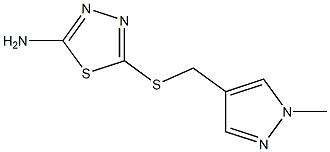 5-{[(1-methyl-1H-pyrazol-4-yl)methyl]sulfanyl}-1,3,4-thiadiazol-2-amine Struktur