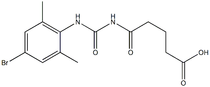 5-{[(4-bromo-2,6-dimethylphenyl)carbamoyl]amino}-5-oxopentanoic acid Struktur