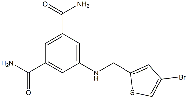 5-{[(4-bromothiophen-2-yl)methyl]amino}benzene-1,3-dicarboxamide Struktur