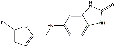 5-{[(5-bromofuran-2-yl)methyl]amino}-2,3-dihydro-1H-1,3-benzodiazol-2-one Struktur