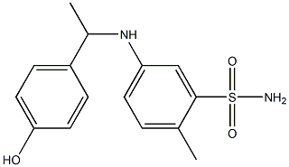 5-{[1-(4-hydroxyphenyl)ethyl]amino}-2-methylbenzene-1-sulfonamide Struktur