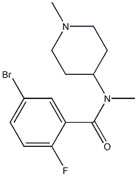 5-bromo-2-fluoro-N-methyl-N-(1-methylpiperidin-4-yl)benzamide Struktur