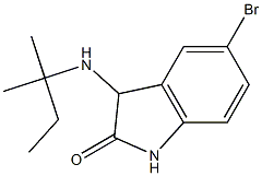 5-bromo-3-[(2-methylbutan-2-yl)amino]-2,3-dihydro-1H-indol-2-one Struktur