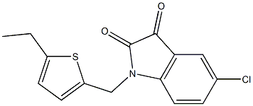 5-chloro-1-[(5-ethylthiophen-2-yl)methyl]-2,3-dihydro-1H-indole-2,3-dione Struktur