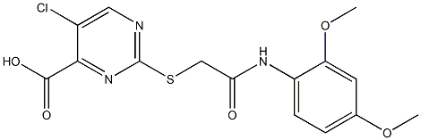 5-chloro-2-({2-[(2,4-dimethoxyphenyl)amino]-2-oxoethyl}thio)pyrimidine-4-carboxylic acid Struktur