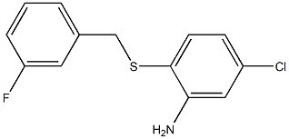 5-chloro-2-{[(3-fluorophenyl)methyl]sulfanyl}aniline Struktur