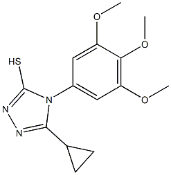 5-cyclopropyl-4-(3,4,5-trimethoxyphenyl)-4H-1,2,4-triazole-3-thiol Struktur