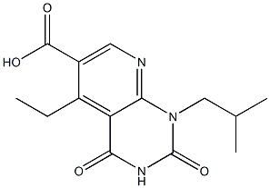 5-ethyl-1-(2-methylpropyl)-2,4-dioxo-1H,2H,3H,4H-pyrido[2,3-d]pyrimidine-6-carboxylic acid Struktur