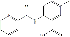 5-methyl-2-[(pyridin-2-ylcarbonyl)amino]benzoic acid Struktur