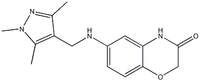 6-{[(1,3,5-trimethyl-1H-pyrazol-4-yl)methyl]amino}-3,4-dihydro-2H-1,4-benzoxazin-3-one Struktur