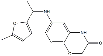 6-{[1-(5-methylfuran-2-yl)ethyl]amino}-3,4-dihydro-2H-1,4-benzoxazin-3-one Struktur