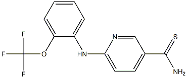 6-{[2-(trifluoromethoxy)phenyl]amino}pyridine-3-carbothioamide Struktur