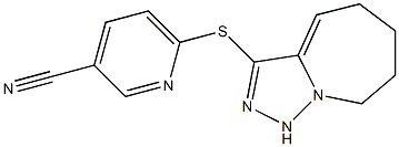 6-{5H,6H,7H,8H,9H-[1,2,4]triazolo[3,4-a]azepin-3-ylsulfanyl}pyridine-3-carbonitrile Struktur