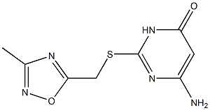 6-amino-2-{[(3-methyl-1,2,4-oxadiazol-5-yl)methyl]sulfanyl}-3,4-dihydropyrimidin-4-one Struktur