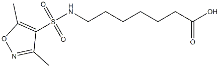 7-[(3,5-dimethyl-1,2-oxazole-4-)sulfonamido]heptanoic acid Struktur