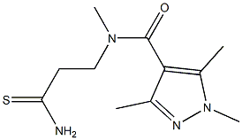 N-(2-carbamothioylethyl)-N,1,3,5-tetramethyl-1H-pyrazole-4-carboxamide Struktur