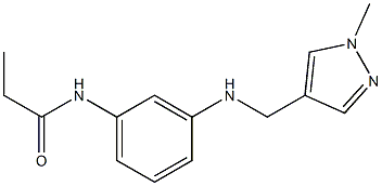 N-(3-{[(1-methyl-1H-pyrazol-4-yl)methyl]amino}phenyl)propanamide Struktur