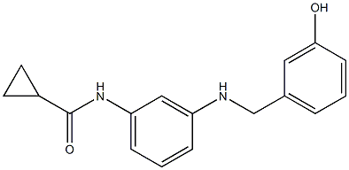 N-(3-{[(3-hydroxyphenyl)methyl]amino}phenyl)cyclopropanecarboxamide Struktur