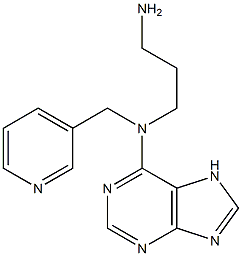 N-(3-aminopropyl)-N-(pyridin-3-ylmethyl)-7H-purin-6-amine Struktur