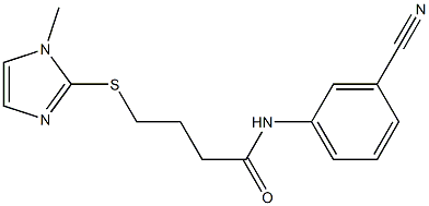 N-(3-cyanophenyl)-4-[(1-methyl-1H-imidazol-2-yl)sulfanyl]butanamide Struktur