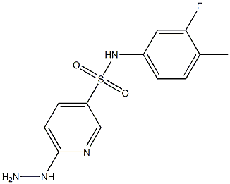 N-(3-fluoro-4-methylphenyl)-6-hydrazinylpyridine-3-sulfonamide Struktur