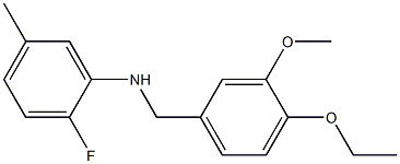 N-[(4-ethoxy-3-methoxyphenyl)methyl]-2-fluoro-5-methylaniline Struktur