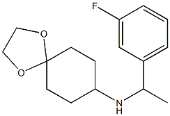 N-[1-(3-fluorophenyl)ethyl]-1,4-dioxaspiro[4.5]decan-8-amine Struktur