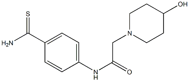 N-[4-(aminocarbonothioyl)phenyl]-2-(4-hydroxypiperidin-1-yl)acetamide Struktur