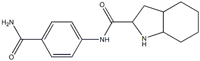 N-[4-(aminocarbonyl)phenyl]octahydro-1H-indole-2-carboxamide Struktur