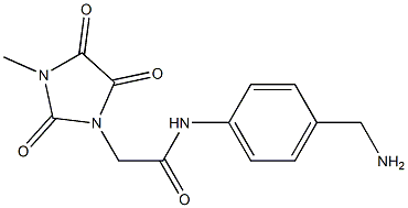 N-[4-(aminomethyl)phenyl]-2-(3-methyl-2,4,5-trioxoimidazolidin-1-yl)acetamide Struktur