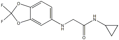 N-cyclopropyl-2-[(2,2-difluoro-2H-1,3-benzodioxol-5-yl)amino]acetamide Struktur