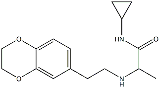 N-cyclopropyl-2-{[2-(2,3-dihydro-1,4-benzodioxin-6-yl)ethyl]amino}propanamide Struktur