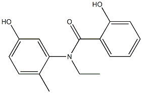 N-ethyl-2-hydroxy-N-(5-hydroxy-2-methylphenyl)benzamide Struktur