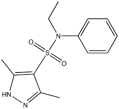 N-ethyl-3,5-dimethyl-N-phenyl-1H-pyrazole-4-sulfonamide Struktur