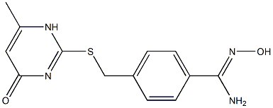 N'-hydroxy-4-{[(6-methyl-4-oxo-1,4-dihydropyrimidin-2-yl)sulfanyl]methyl}benzene-1-carboximidamide Struktur