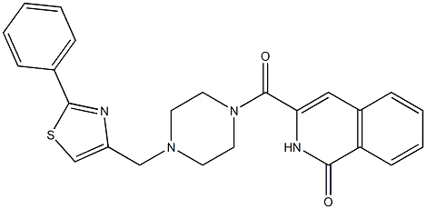 1(2H)-Isoquinolinone,  3-[[4-[(2-phenyl-4-thiazolyl)methyl]-1-piperazinyl]carbonyl]- Struktur