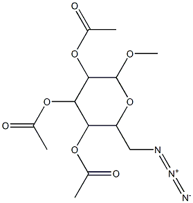 ACETIC ACID 3,5-DIACETOXY-2-AZIDOMETHYL-6-METHOXY-TETRAHYDRO-PYRAN-4-YL ESTER Struktur