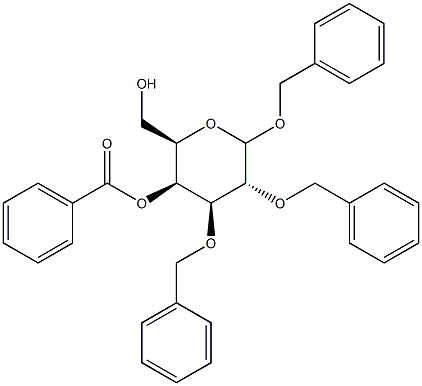 Benzyl 2,3-Di-O-benzyl-4-O-benzoyl--D-galactopyranoside Struktur