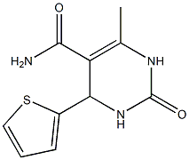 6-methyl-2-oxo-4-(2-thienyl)-1,2,3,4-tetrahydro-5-pyrimidinecarboxamide Struktur