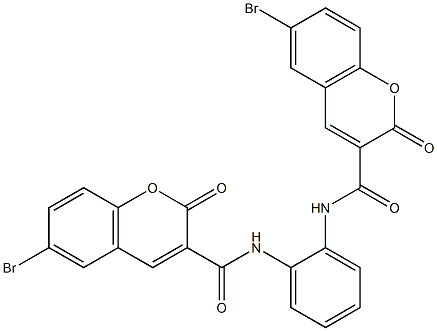 6-bromo-N-(2-{[(6-bromo-2-oxo-2H-chromen-3-yl)carbonyl]amino}phenyl)-2-oxo-2H-chromene-3-carboxamide Struktur