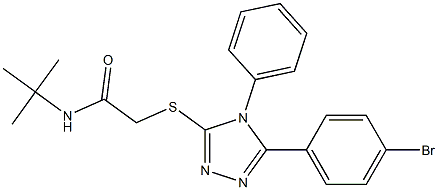 2-{[5-(4-bromophenyl)-4-phenyl-4H-1,2,4-triazol-3-yl]sulfanyl}-N-(tert-butyl)acetamide Struktur