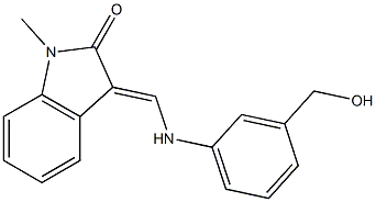 3-{[3-(hydroxymethyl)anilino]methylene}-1-methyl-1,3-dihydro-2H-indol-2-one Struktur