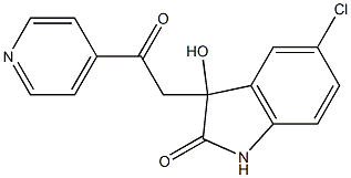 5-chloro-3-hydroxy-3-[2-oxo-2-(4-pyridinyl)ethyl]-1,3-dihydro-2H-indol-2-one Struktur