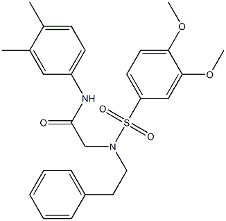 2-[[(3,4-dimethoxyphenyl)sulfonyl](2-phenylethyl)amino]-N-(3,4-dimethylphenyl)acetamide Struktur