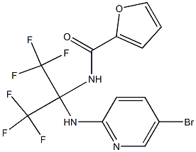 N-[1-[(5-bromopyridin-2-yl)amino]-2,2,2-trifluoro-1-(trifluoromethyl)ethyl]-2-furamide Struktur